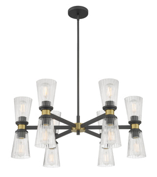 Lustria 12 Light Chandelier in Matte Black