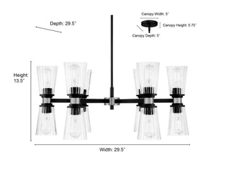 Lustria 12 Light Chandelier in Matte Black