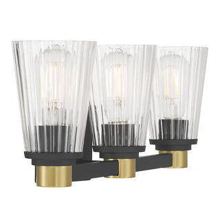 Lustria Three Light Vanity in Matte Black
