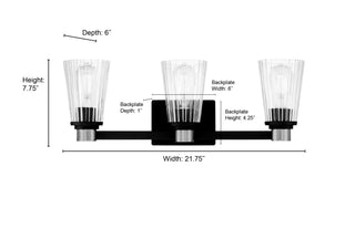 Lustria Three Light Vanity in Matte Black
