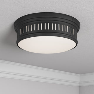 Velune Two Light Flush Mount in Matte Black