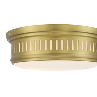 Velune Two Light Flush Mount in Vintage Brass