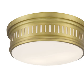 Velune Two Light Flush Mount in Vintage Brass