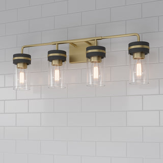 Marbridge Four Light Vanity in Vintage Brass
