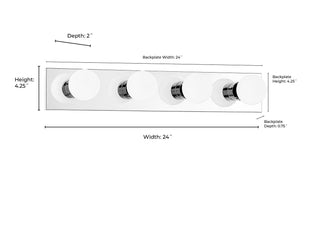 Bellisse Four Light Bath Bar in Chrome