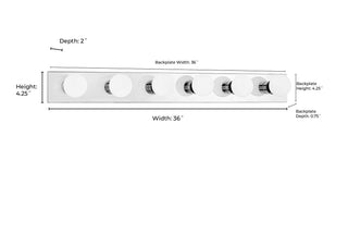 Bellisse Six Light Bath Bar in Chrome