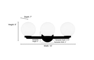 Ardeva Three Light Vanity in Matte Black