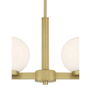 Ardeva Four Light Linear Chandelier in Vintage Brass