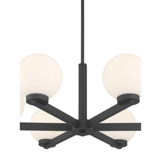 Ardeva Six Light Chandelier in Matte Black