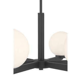 Ardeva Six Light Chandelier in Matte Black