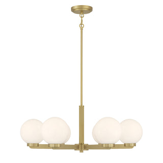 Ardeva Six Light Chandelier in Vintage Brass