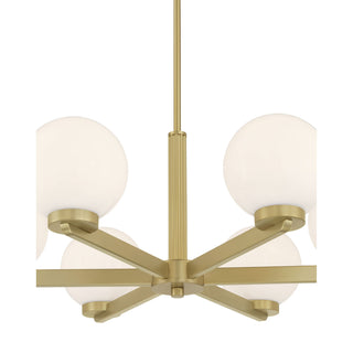 Ardeva Six Light Chandelier in Vintage Brass