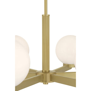 Ardeva Six Light Chandelier in Vintage Brass