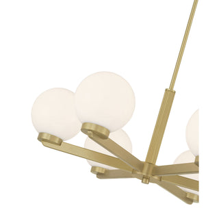 Ardeva Six Light Chandelier in Vintage Brass
