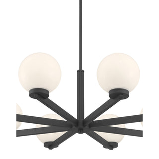 Ardeva Eight Light Chandelier in Matte Black