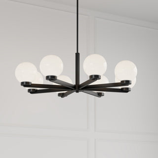 Ardeva Eight Light Chandelier in Matte Black