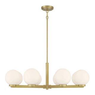 Ardeva Eight Light Chandelier in Vintage Brass