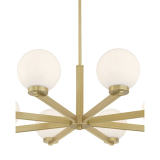 Ardeva Eight Light Chandelier in Vintage Brass