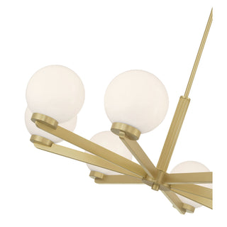 Ardeva Eight Light Chandelier in Vintage Brass