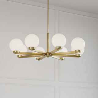Ardeva Eight Light Chandelier in Vintage Brass