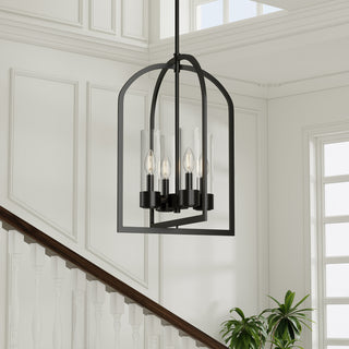 Evandrel Four Light Pendant in Matte Black