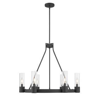 Evandrel Six Light Chandelier in Matte Black