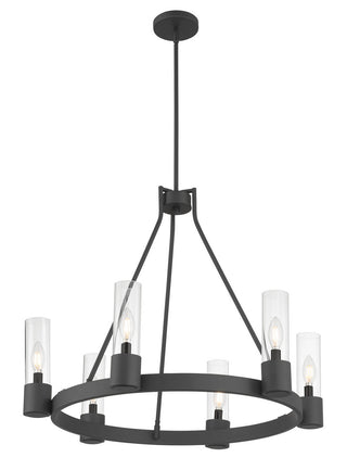 Evandrel Six Light Chandelier in Matte Black