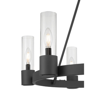 Evandrel Six Light Chandelier in Matte Black