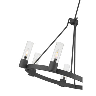 Evandrel Six Light Chandelier in Matte Black