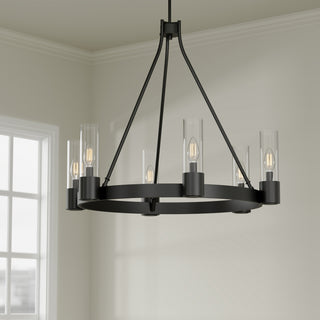 Evandrel Six Light Chandelier in Matte Black