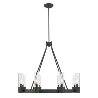 Evandrel Eight Light Chandelier in Matte Black