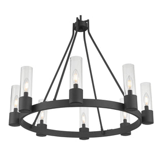 Evandrel Eight Light Chandelier in Matte Black