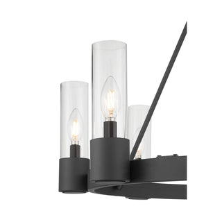 Evandrel Eight Light Chandelier in Matte Black