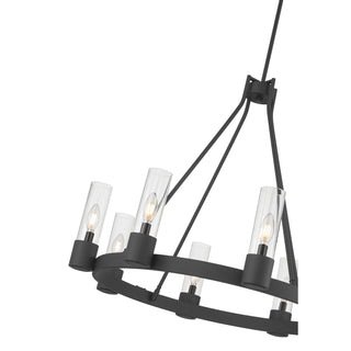 Evandrel Eight Light Chandelier in Matte Black