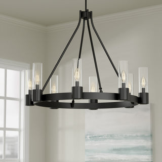 Evandrel Eight Light Chandelier in Matte Black