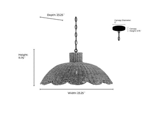 Malura One Light Pendant in Matte Black