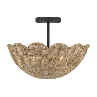 Malura Two Light Semi-Flush Mount in Matte Black