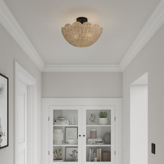Malura Two Light Semi-Flush Mount in Matte Black
