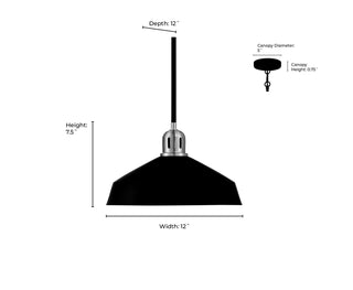 Axlen One Light Pendant in Matte Black