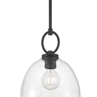 Velto One Light Pendant in Matte Black