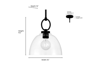 Velto One Light Pendant in Matte Black