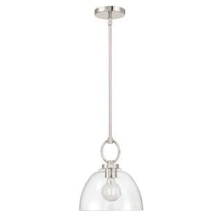 Velto One Light Pendant in Polished Nickel