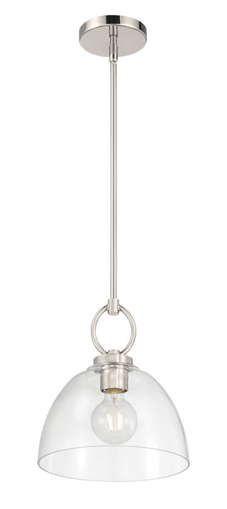 Velto One Light Pendant in Polished Nickel