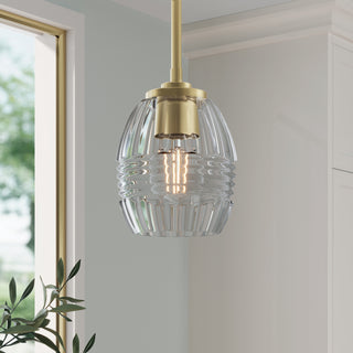 Miravelle One Light Mini Pendant in Vintage Brass
