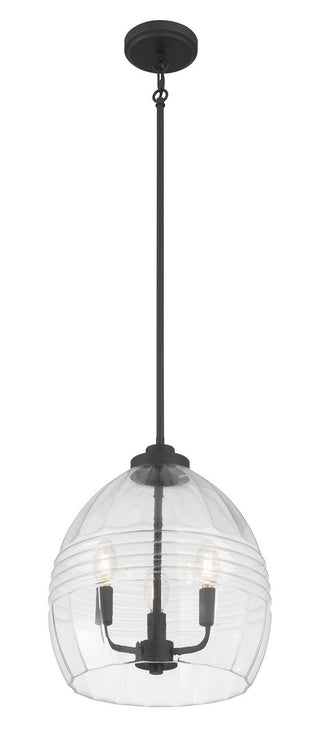 Miravelle Three Light Pendant in Matte Black