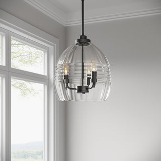 Miravelle Three Light Pendant in Matte Black