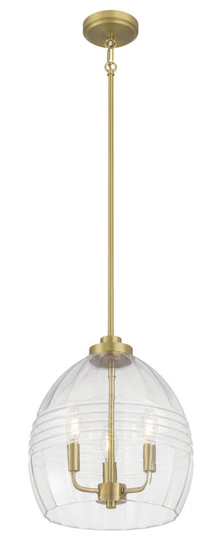 Miravelle Three Light Pendant in Vintage Brass