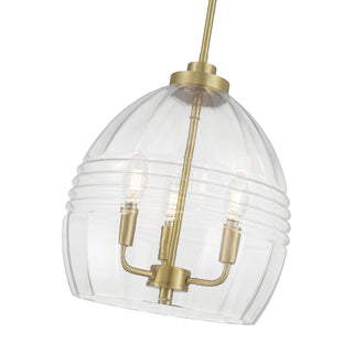Miravelle Three Light Pendant in Vintage Brass