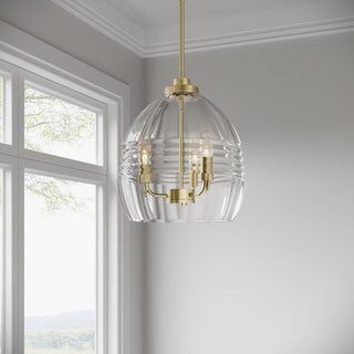 Miravelle Three Light Pendant in Vintage Brass