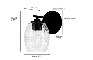 Miravelle One Light Wall Sconce in Matte Black